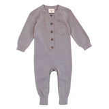 Viverano Organics| Milan Pastel Button Coverall Sweater Knit (Organic Cotton) for Newborn and Mini Kids 0-18 M - CapuletKids