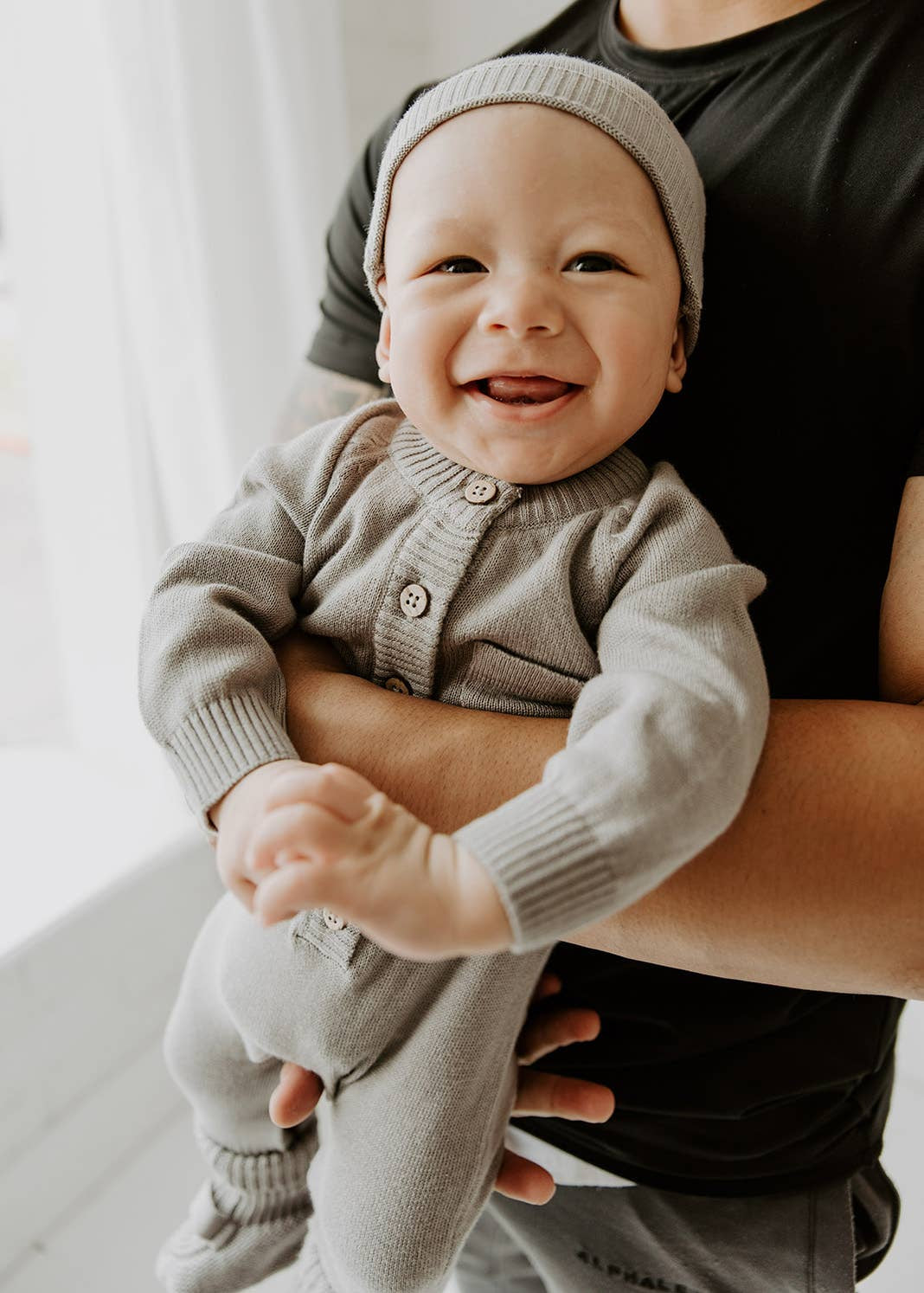 Viverano Organics| Milan Pastel Button Coverall Sweater Knit (Organic Cotton) for Newborn and Mini Kids 0-18 M - CapuletKids