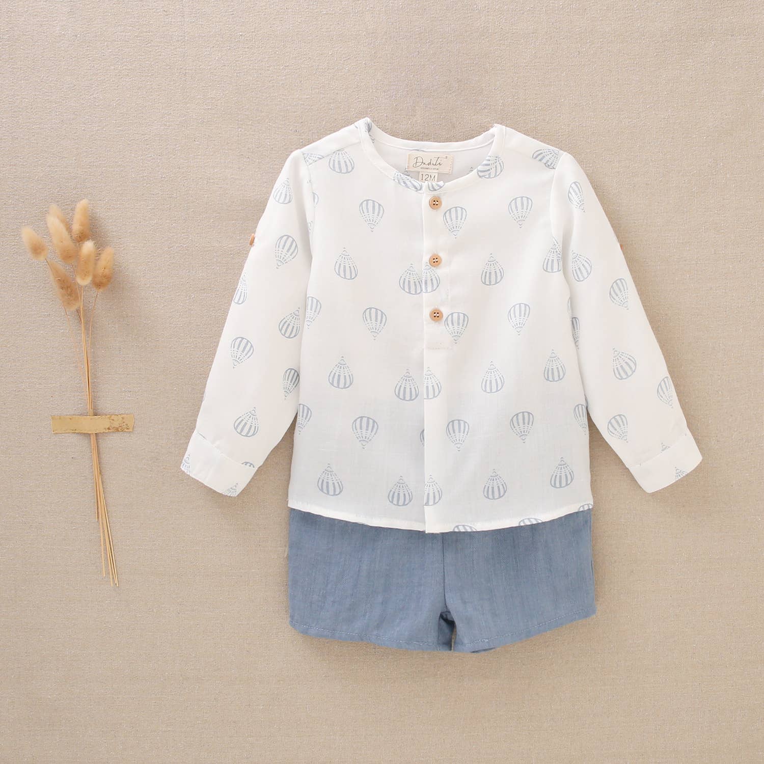 Baby Boy Set With Printed Shirt And Shorts - CapuletKids