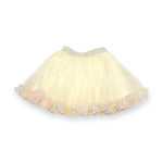 Rainbow Trim Tutu: Cream - CapuletKids