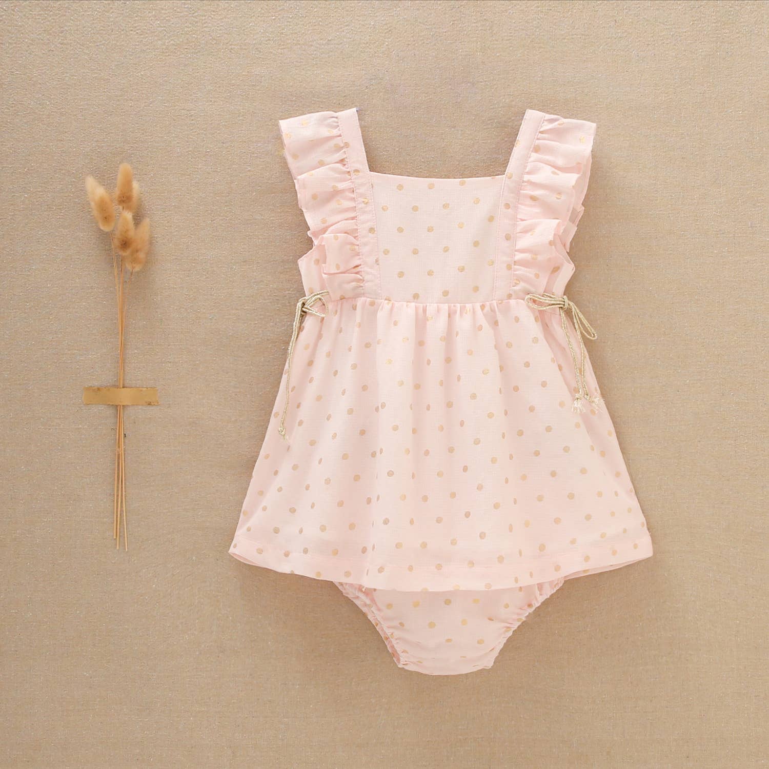 pink polka dot infant dress Hot Pink White Polka Dots Spring Summer Girls Toddler Puff Sleeve Dress