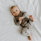 Viverano Organics| Milan Pastel Button Coverall Sweater Knit (Organic Cotton) for Newborn and Mini Kids 0-18 M - CapuletKids