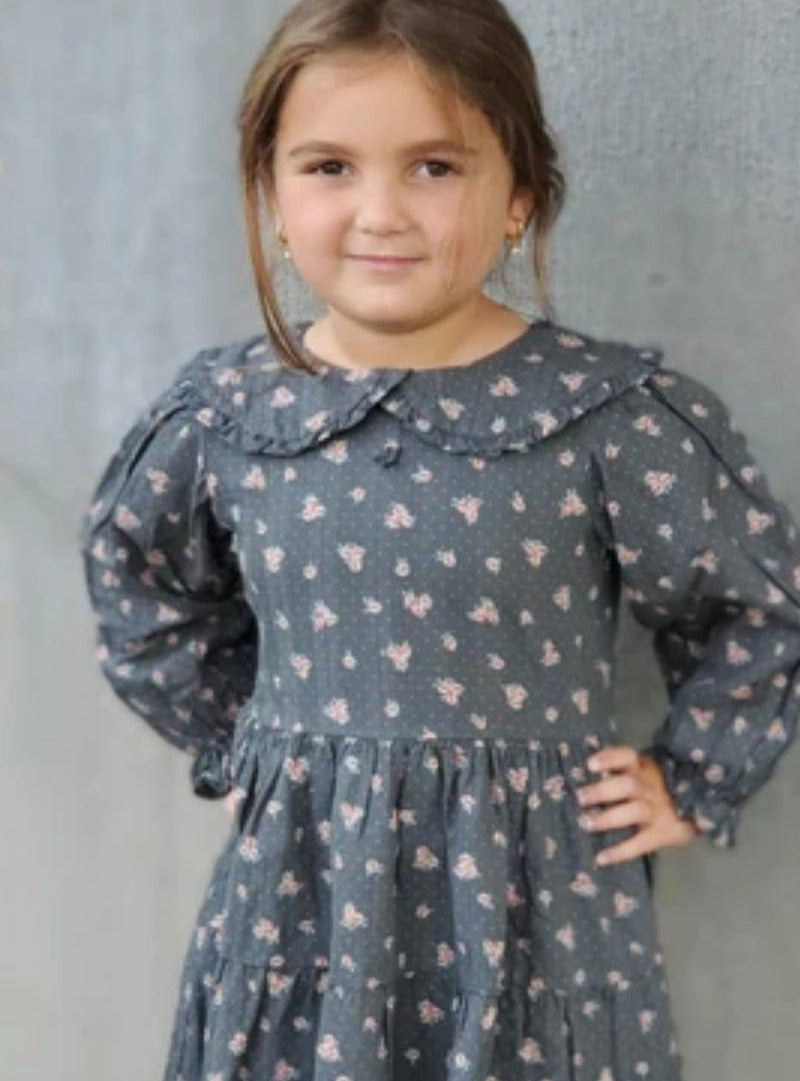 Tocoto Vintage Dark Floral Dress - CapuletKids