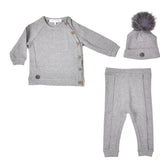 Bébé Sweeny Cotton Lenny Grey Leggings Set for Mini Boys 6M - 18M - CapuletKids