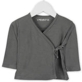 Imps & Elfs Organic Cotton Newborn Kimono Wrapover Top With Side Ties and Long Sleeves - CapuletKids