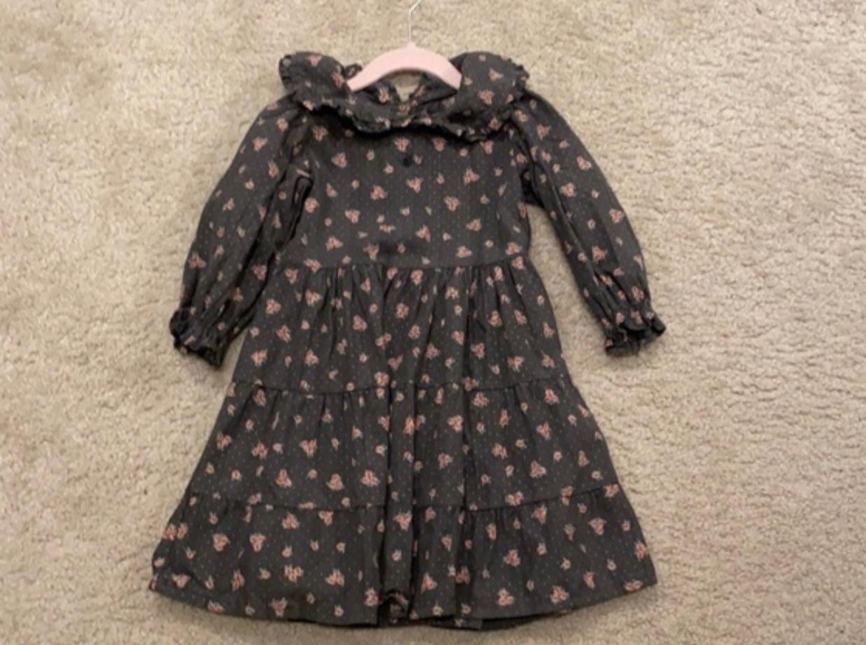 Tocoto Vintage Dark Floral Dress - CapuletKids