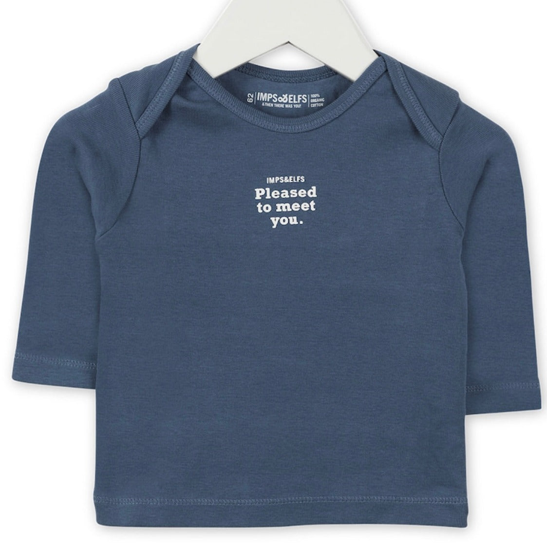 Imps & Elfs Long Sleeve Certified Organic Cotton T-Shirt Sweatshirt With Cute Logos for Mini Girls and Boys 0-9M - CapuletKids