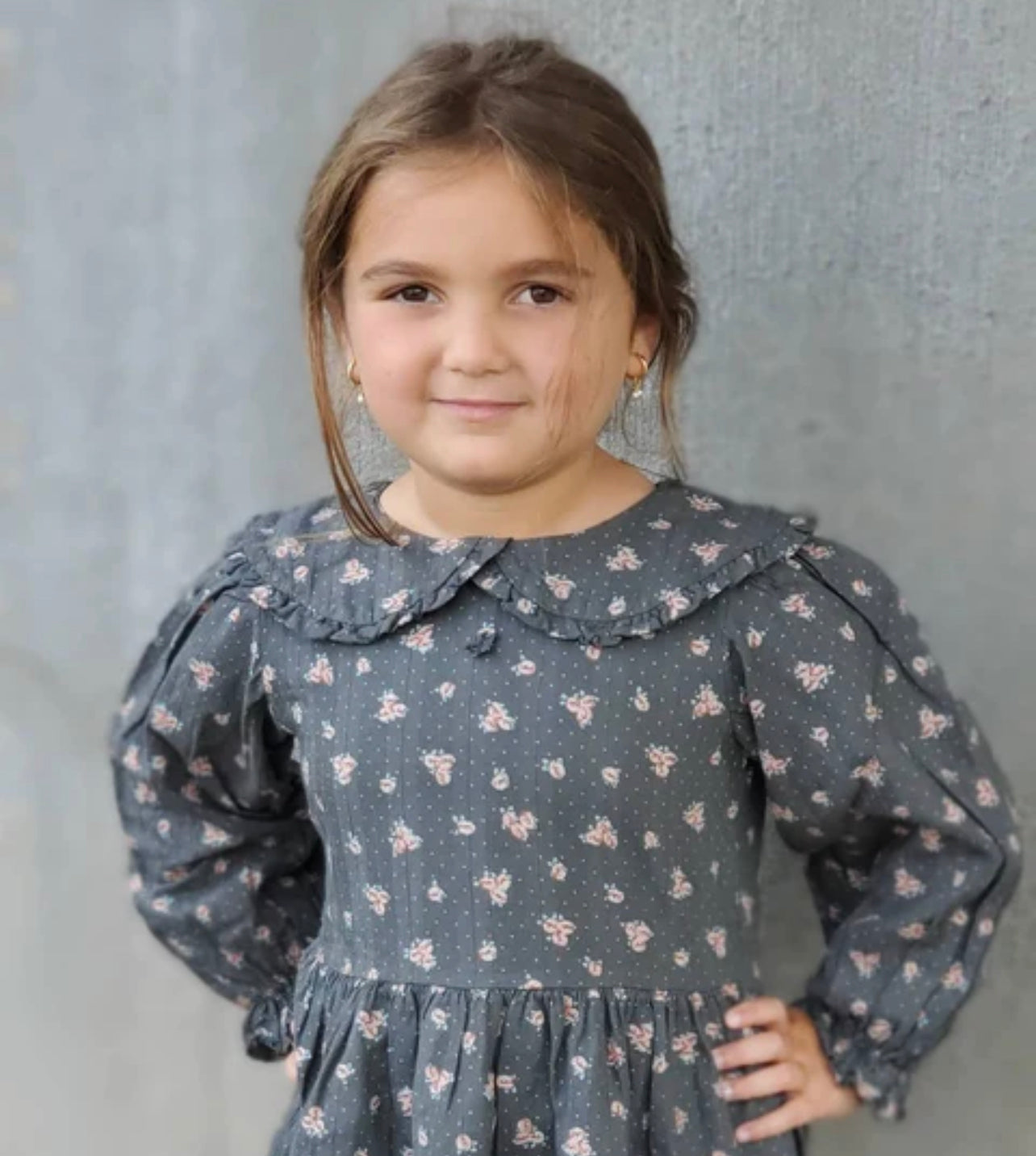 Tocoto Vintage Dark Floral Dress - CapuletKids