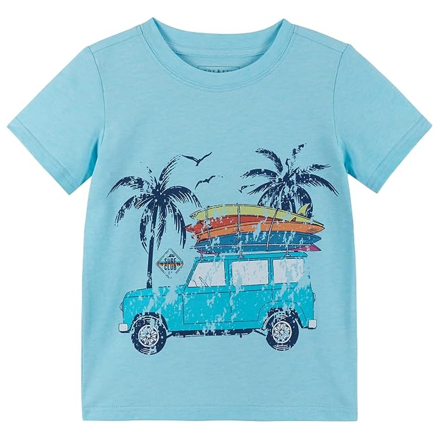 Surf Wagon Graphic Tee - Aqua Mint