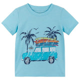 Surf Wagon Graphic Tee - Aqua Mint