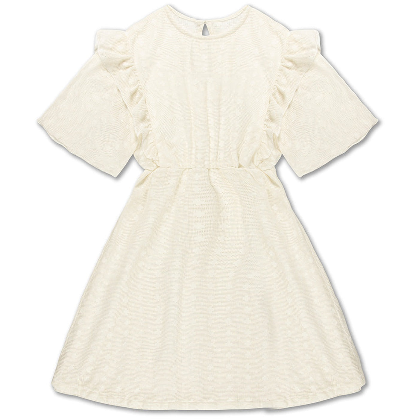 Ruffle Dress - Graphic Lace Summer Nude