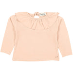 Long Sleeve Ruffle Collar Baby Top - Pink