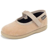 Beige Velvet Mary Jane Shoes | CIENTA