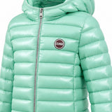 Hooded Down Jacket Green, detail