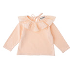 Tocoto Vintage Baby T-Shirt with Voile Collar, Pink
