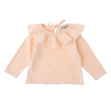 Baby T-Shirt With Voile Collar W51722: Pink