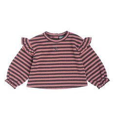 Tocoto Vintage Striped Baby Tee Salmon