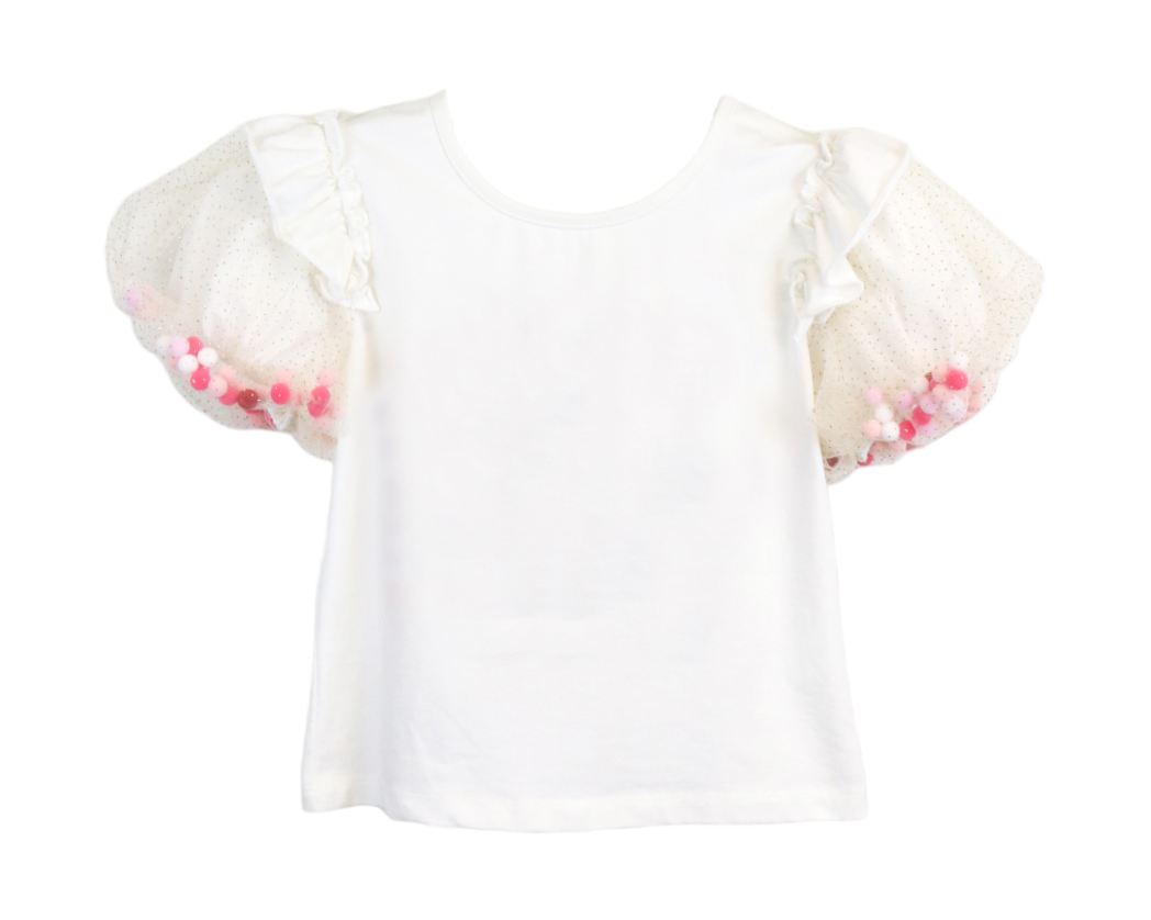 Pom Pom Puff Sleeve Tee