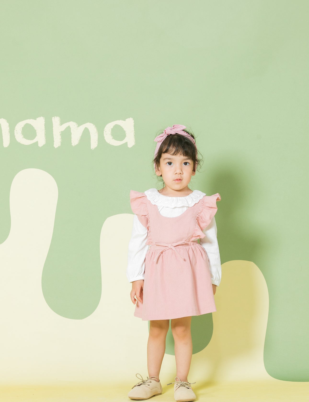 Corduroy Ruffle Sleeve Dress | AIMAMA