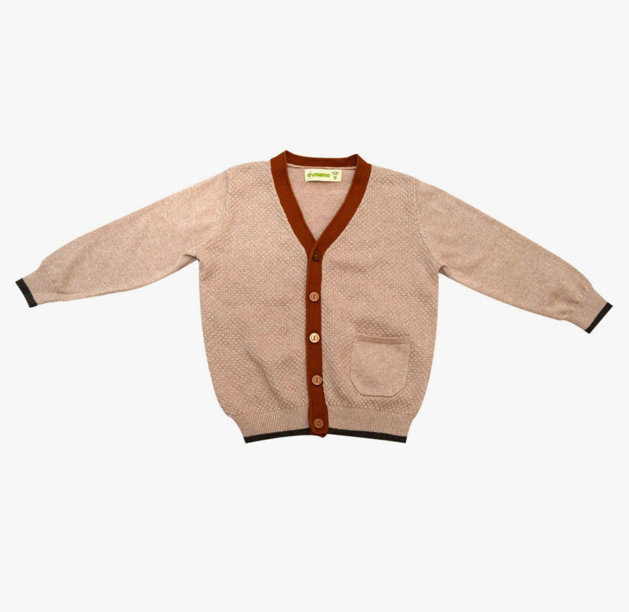 Long Sleeve Wheat V-Neck Knit Cardigan