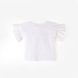 Cream short sleeve tee by Aimama, kids