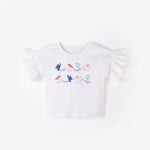 Cream short sleeve tee by Aimama, kids