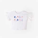 Cream short sleeve tee by Aimama, kids