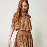 Tobacco Lace Blouse | TWINSET