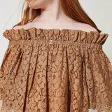 Tobacco Lace Blouse | TWINSET