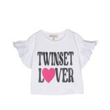 Cropped Ruffle T-Shirt | TWINSET