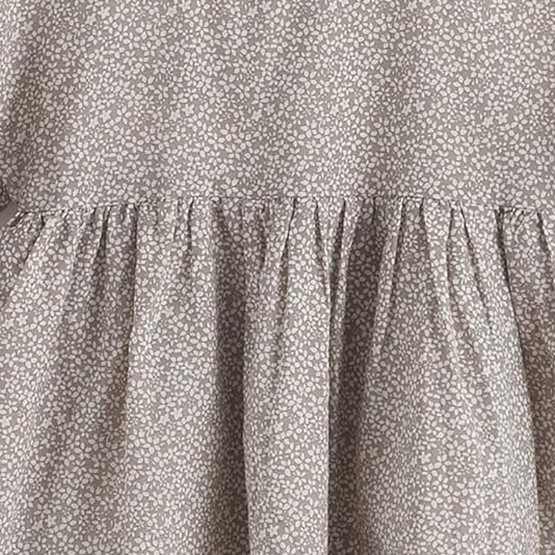Grey Floral Ruffle Sleeve Shirt, detail