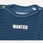 Striped Baby Long Sleeve, WANTED print detail