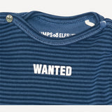 Striped Baby Long Sleeve, WANTED print detail
