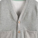 Grey V-Neck Cardigan, detail