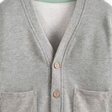 Grey V-Neck Cardigan, detail