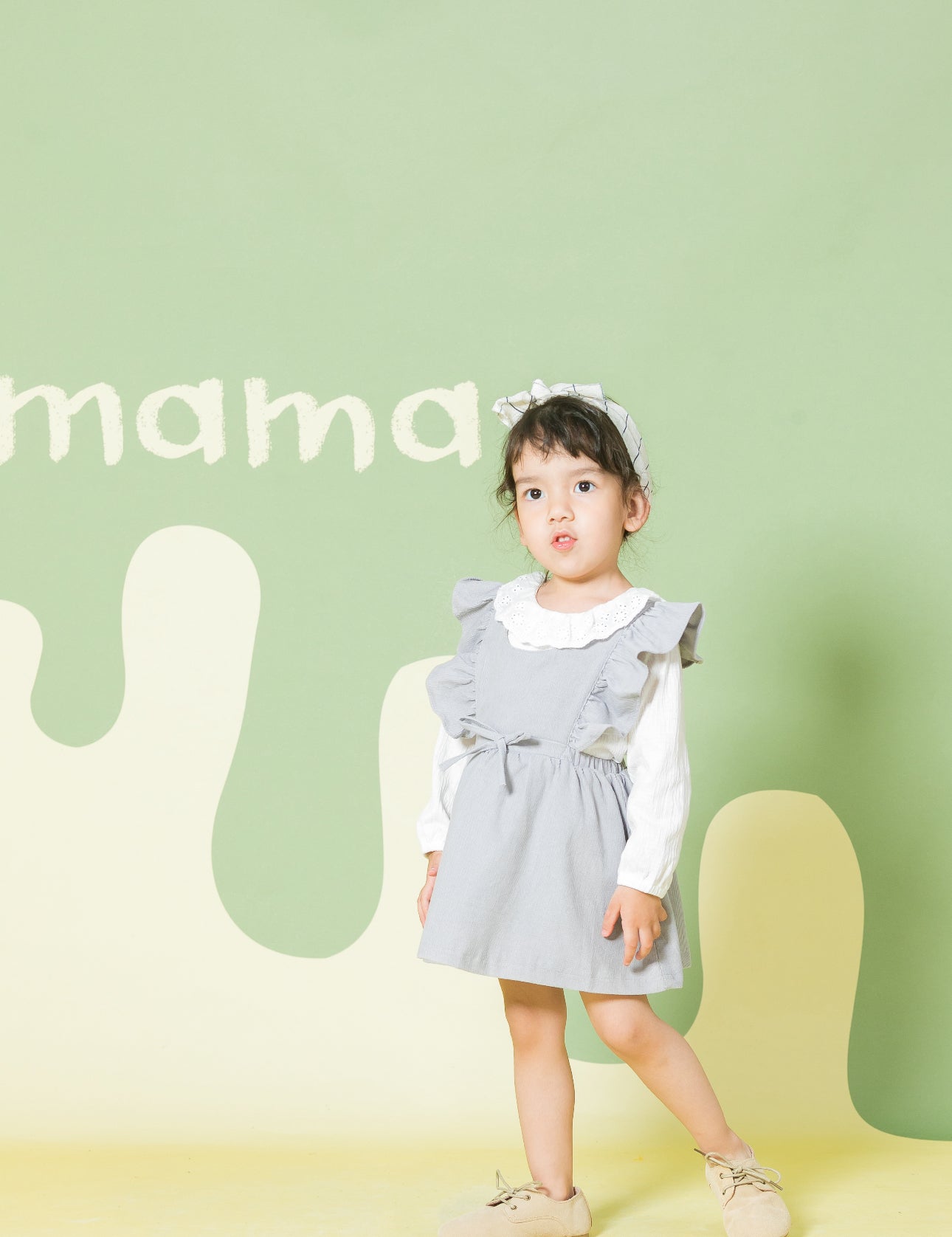 Corduroy Ruffle Sleeve Dress | AIMAMA