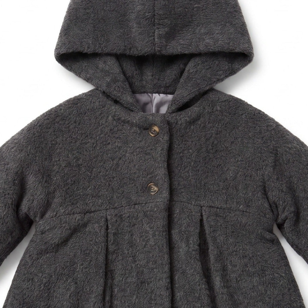 Hooded Wool Baby Coat, detail