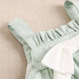 Green Baby Girl's Dress with Flowers with Bow and Panties: 12 Months / light green - CapuletKids