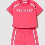 Twinset Cotton plush T-shirt and shorts - CapuletKids