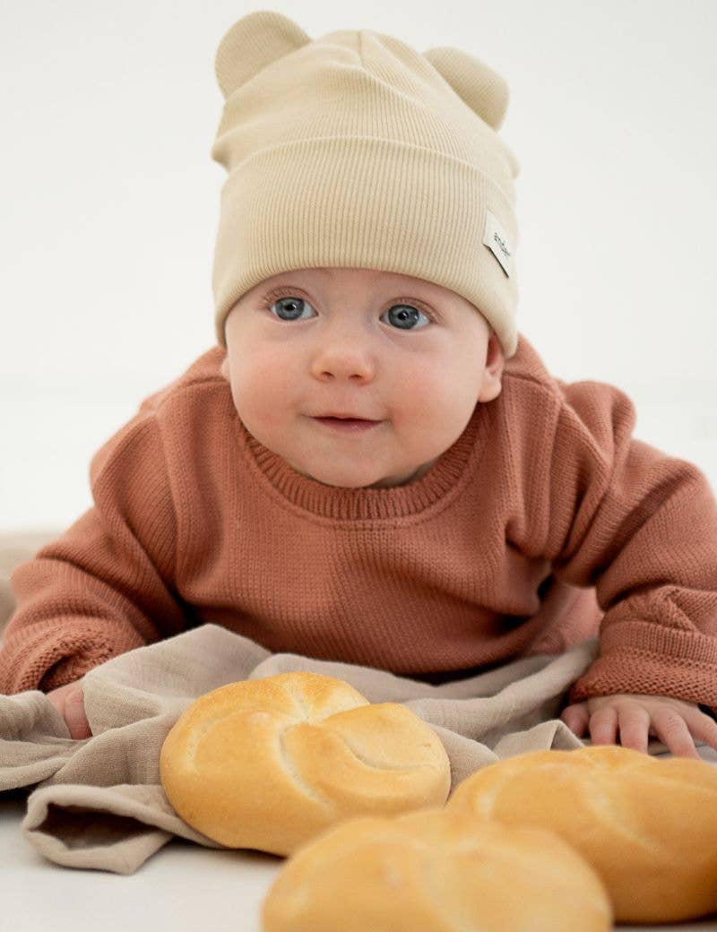 Off-white Teddy Cotton Baby Hat | ANDER - CapuletKids