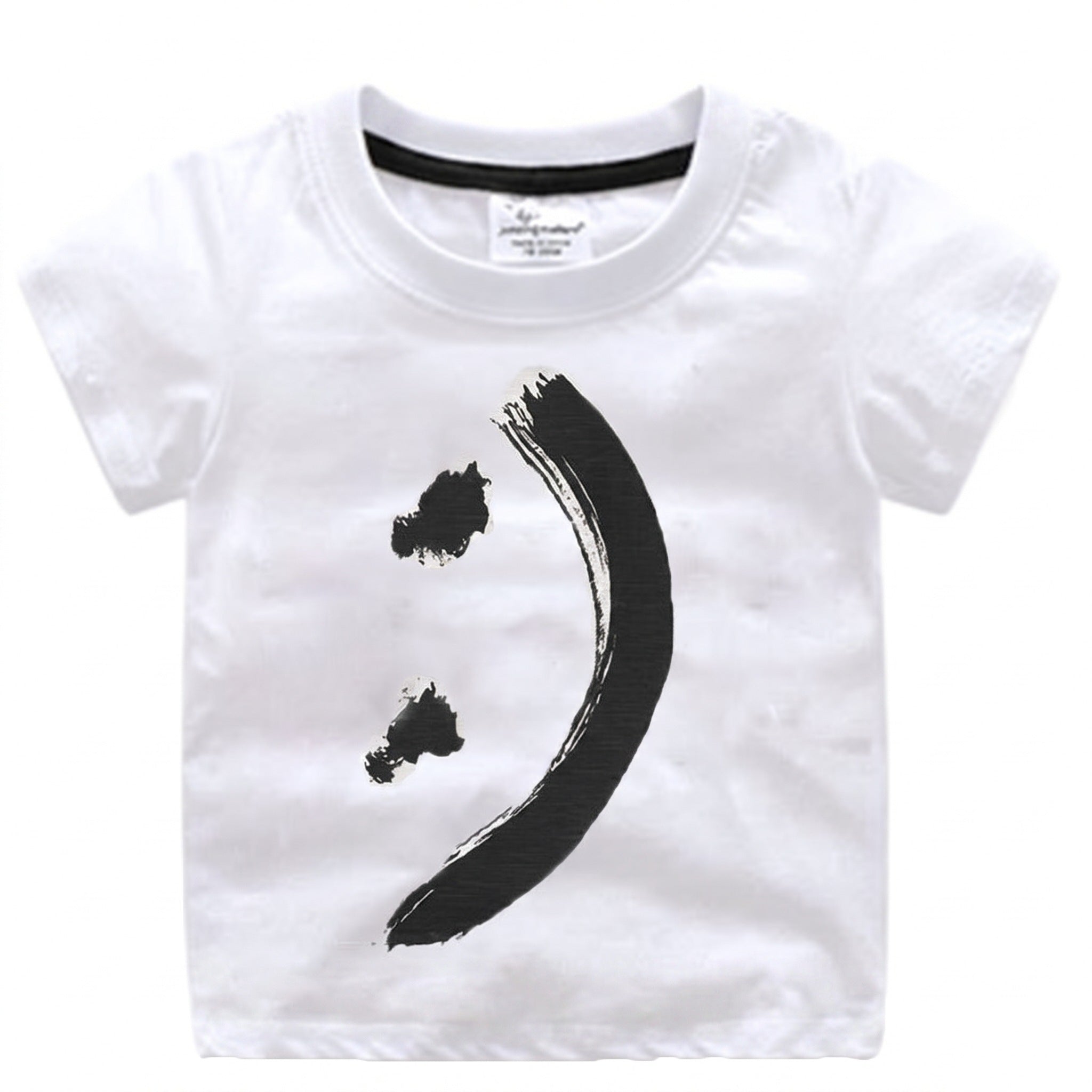 White Smiley Face Tee, front