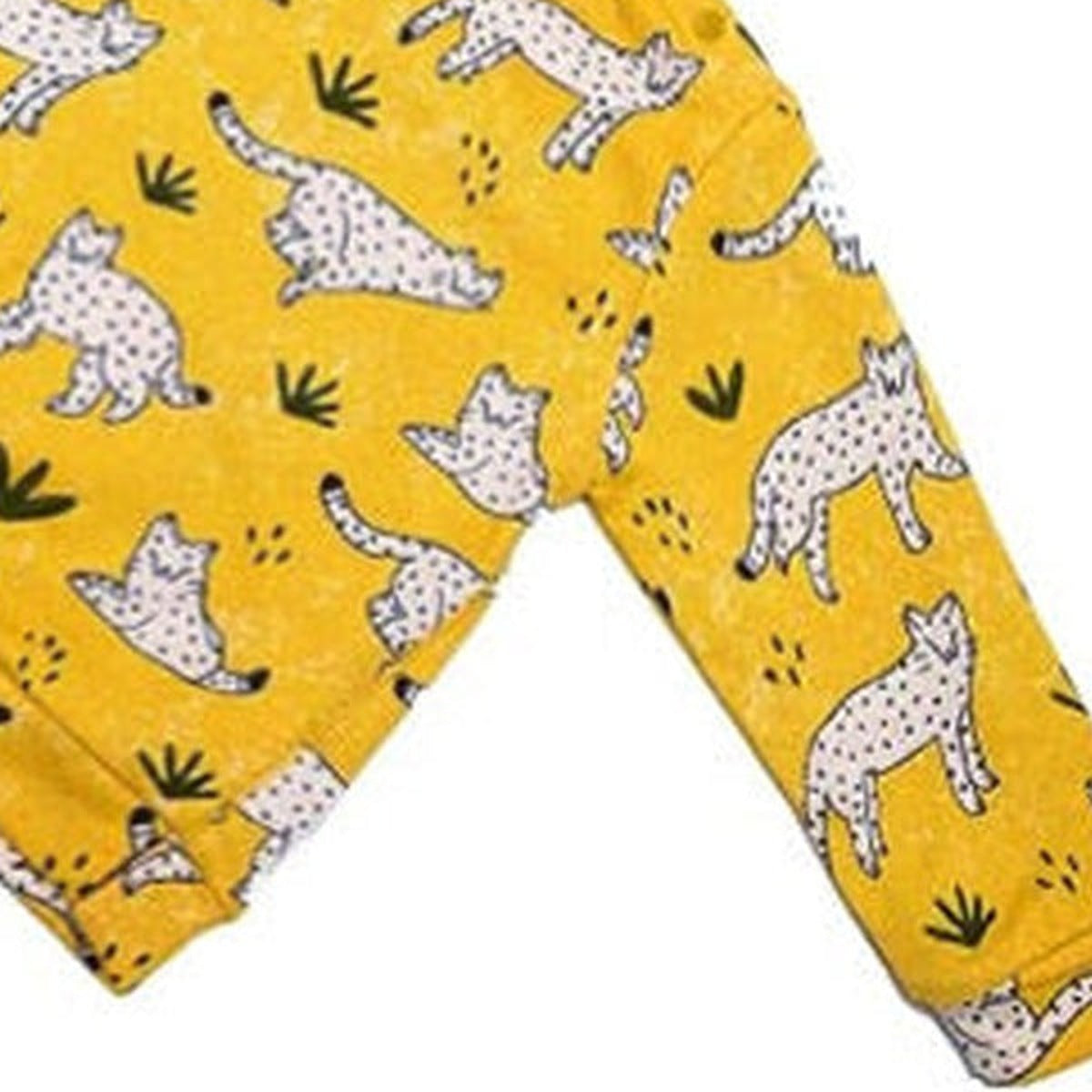 Yellow leopard sweatshirt, hem detail