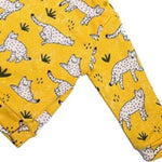 Yellow leopard sweatshirt, hem detail