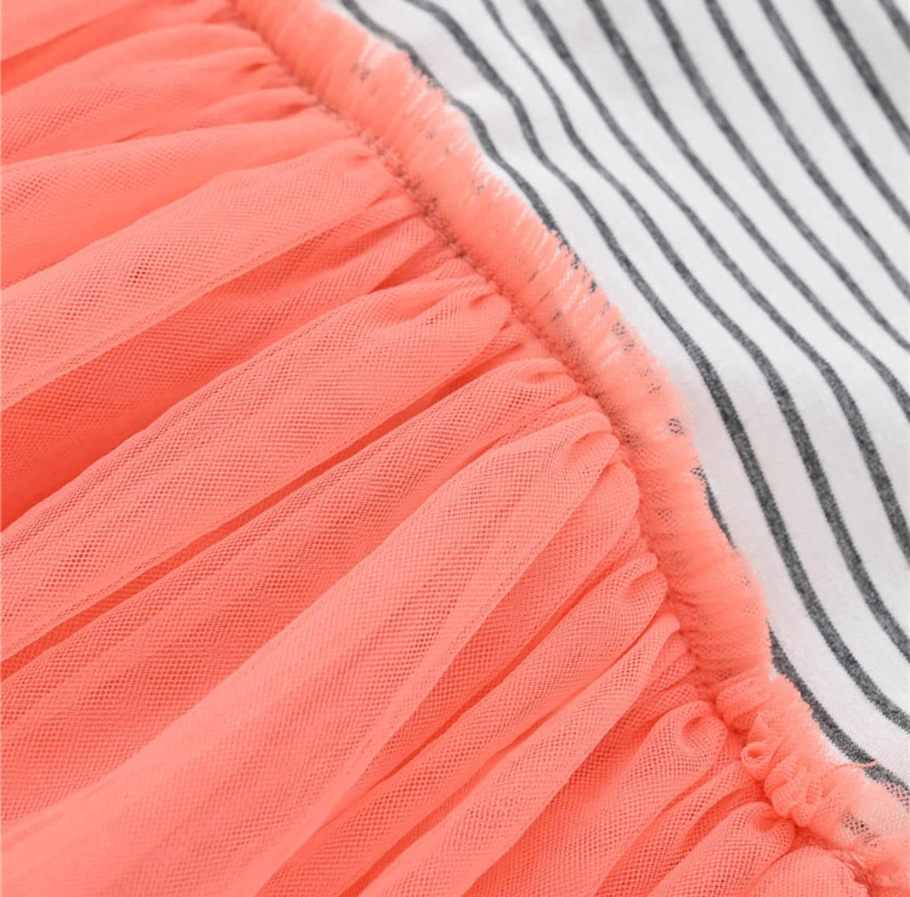 Striped Peachy Ruffle Dress | AIMAMA - CapuletKids