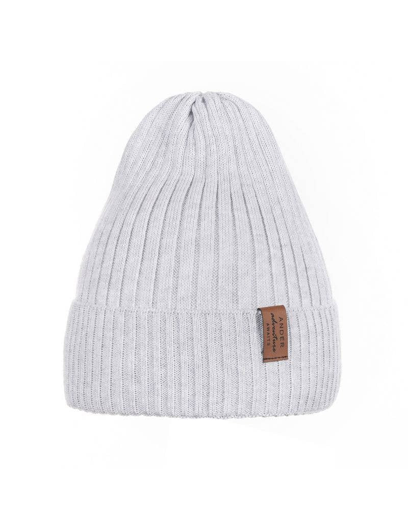 Gray Cotton Knit Hat | ANDER - CapuletKids