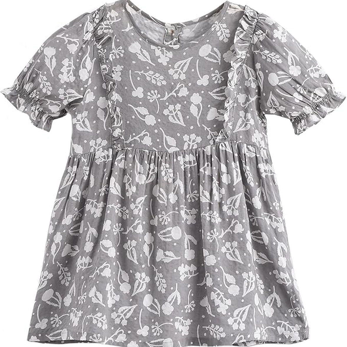 Pink or Grey Floral Print Dress | AIMAMA - CapuletKids