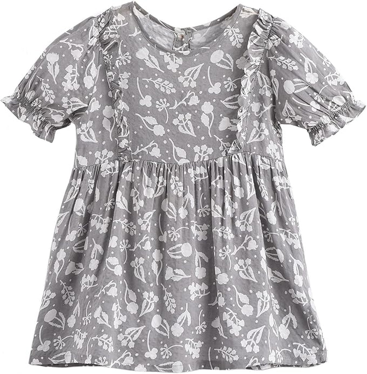 Pink or Grey Floral Print Dress | AIMAMA - CapuletKids