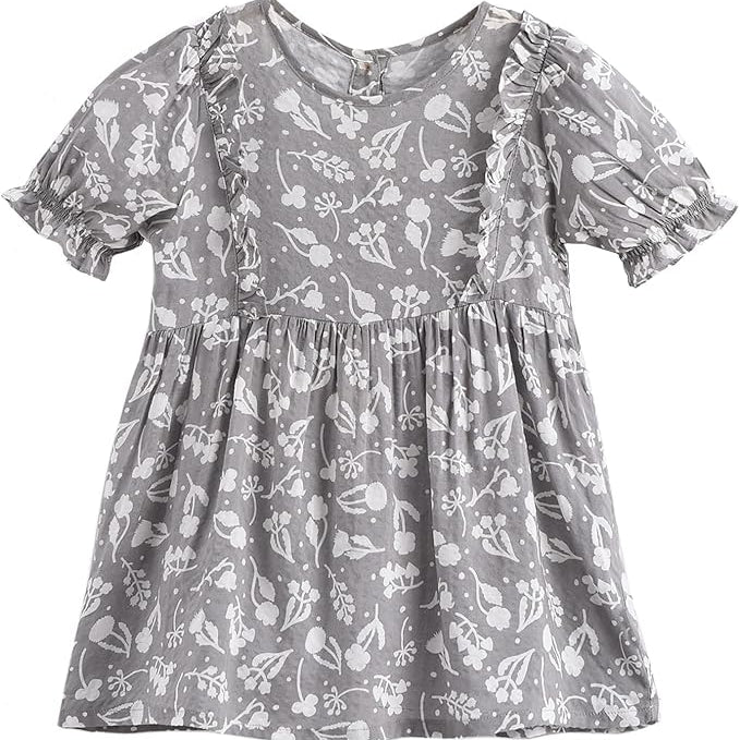 Pink or Grey Floral Print Dress | AIMAMA