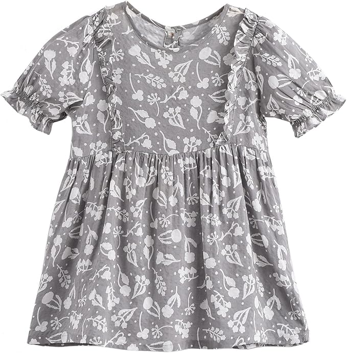 Pink or Grey Floral Print Dress | AIMAMA