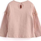 Pink or White Ruffled Longsleeve | AIMAMA - CapuletKids